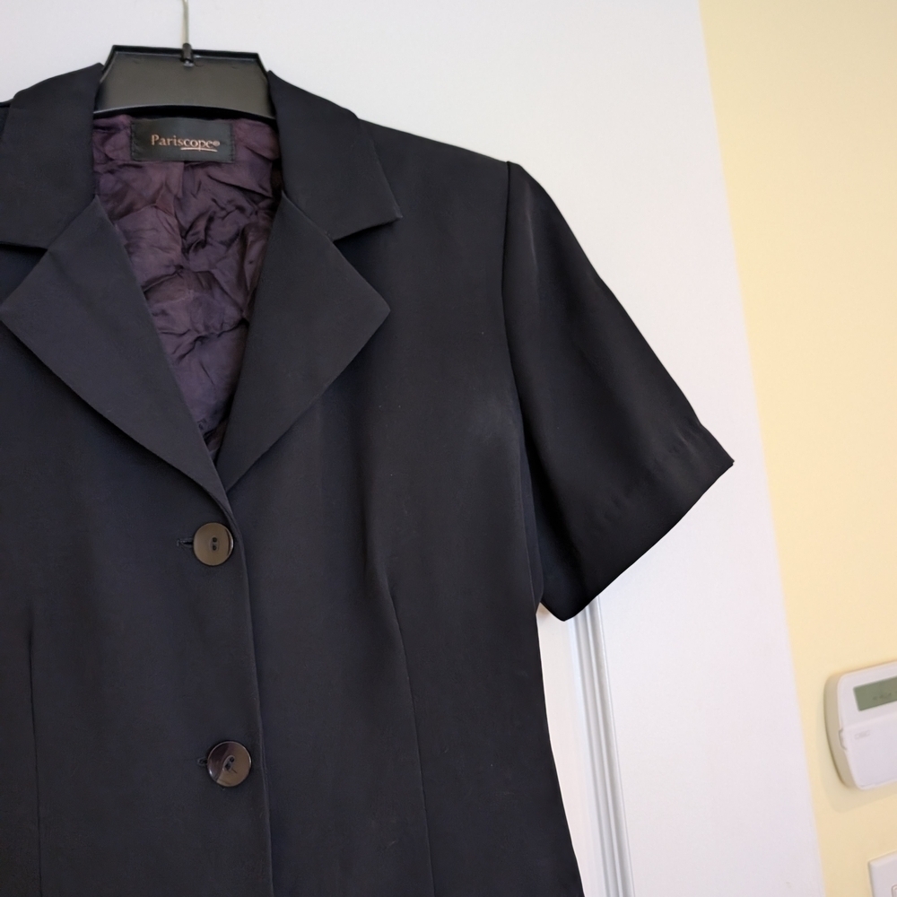 Vintage Black Short Sleeve Blazer - Picture 4 of 9
